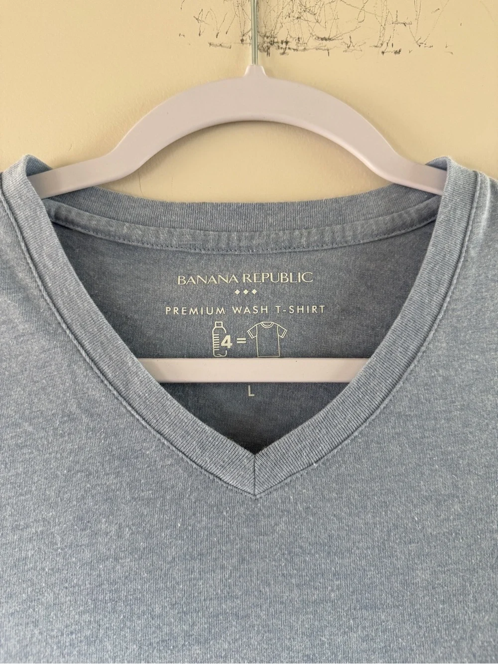 Banana Republic Men's V-Neck Tee Trio - Red, Light Blue, Navy
